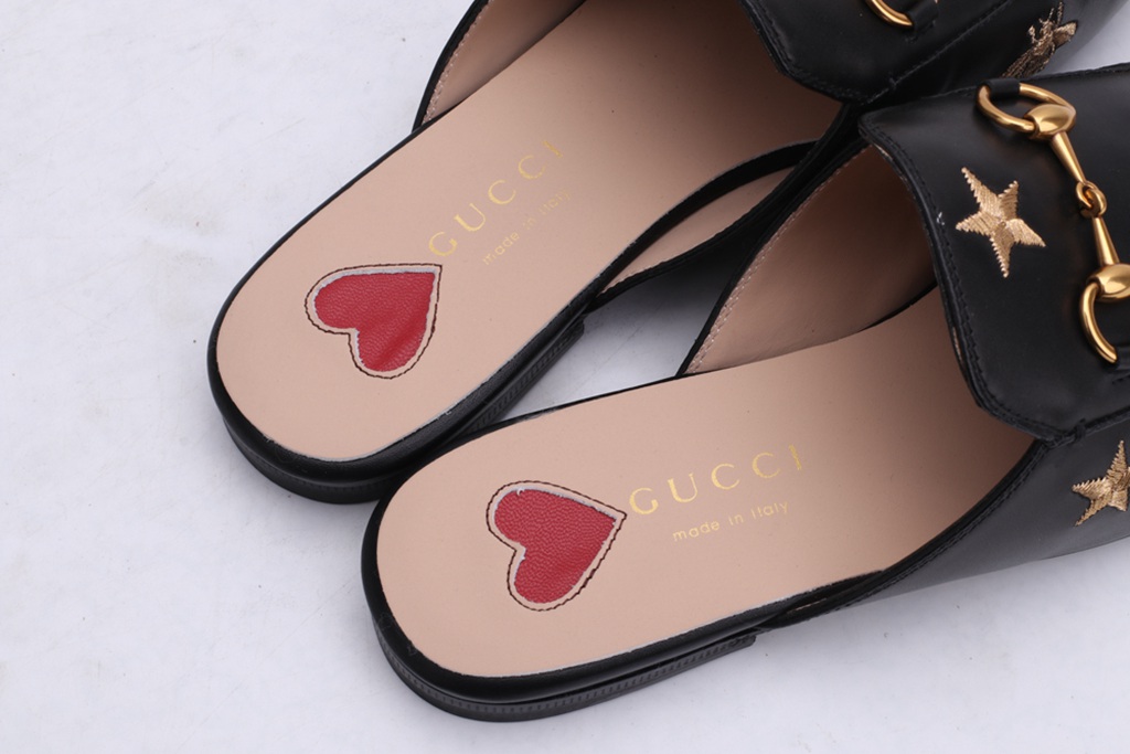 Princetown embroidered leather slipper